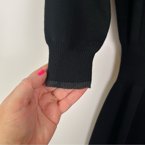 Unsubscribed Cashmere Blend Polo Sweater Dress | Black | Size S - Picture 6 of 10